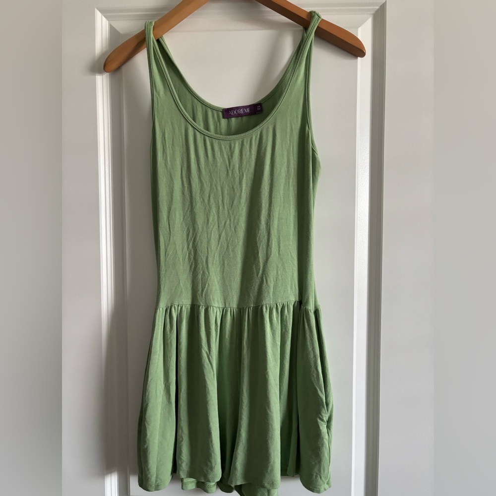 Adore Me Women's XS Green Maya‎ Playsuit Romper Stretch Knit Lounge